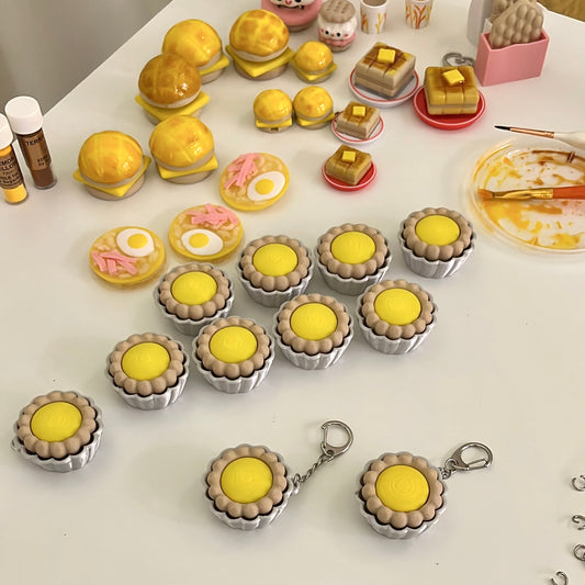 Hong Kong Egg Tart Clicker Keychain