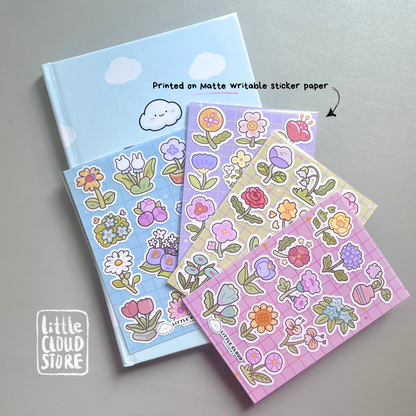 Cute Flowers Sticker Violet