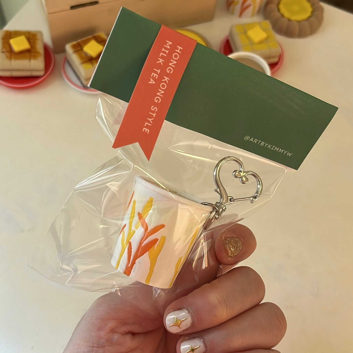 Hong Kong Style Milk Tea Clicker Keychain