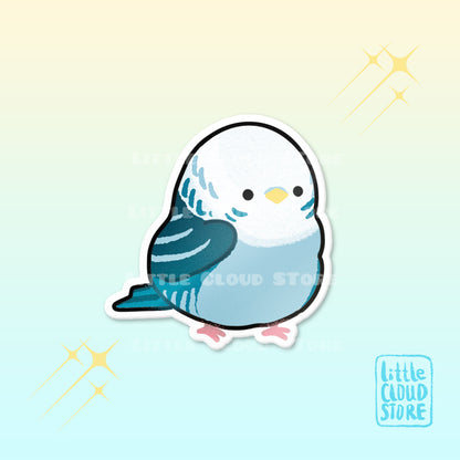 Blue Budgie Vinyl Sticker