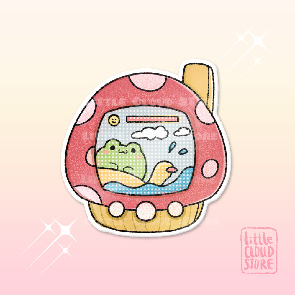 Funshine Frog Tamagotchi Vinyl Sticker