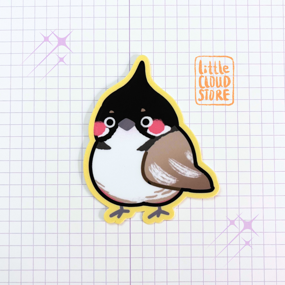 Red whiskered bulbul Vinyl Sticker