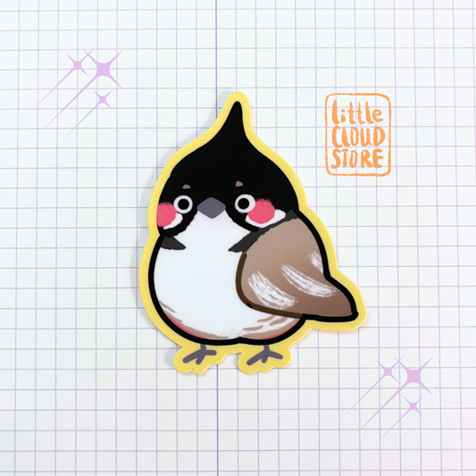Red whiskered bulbul Vinyl Sticker