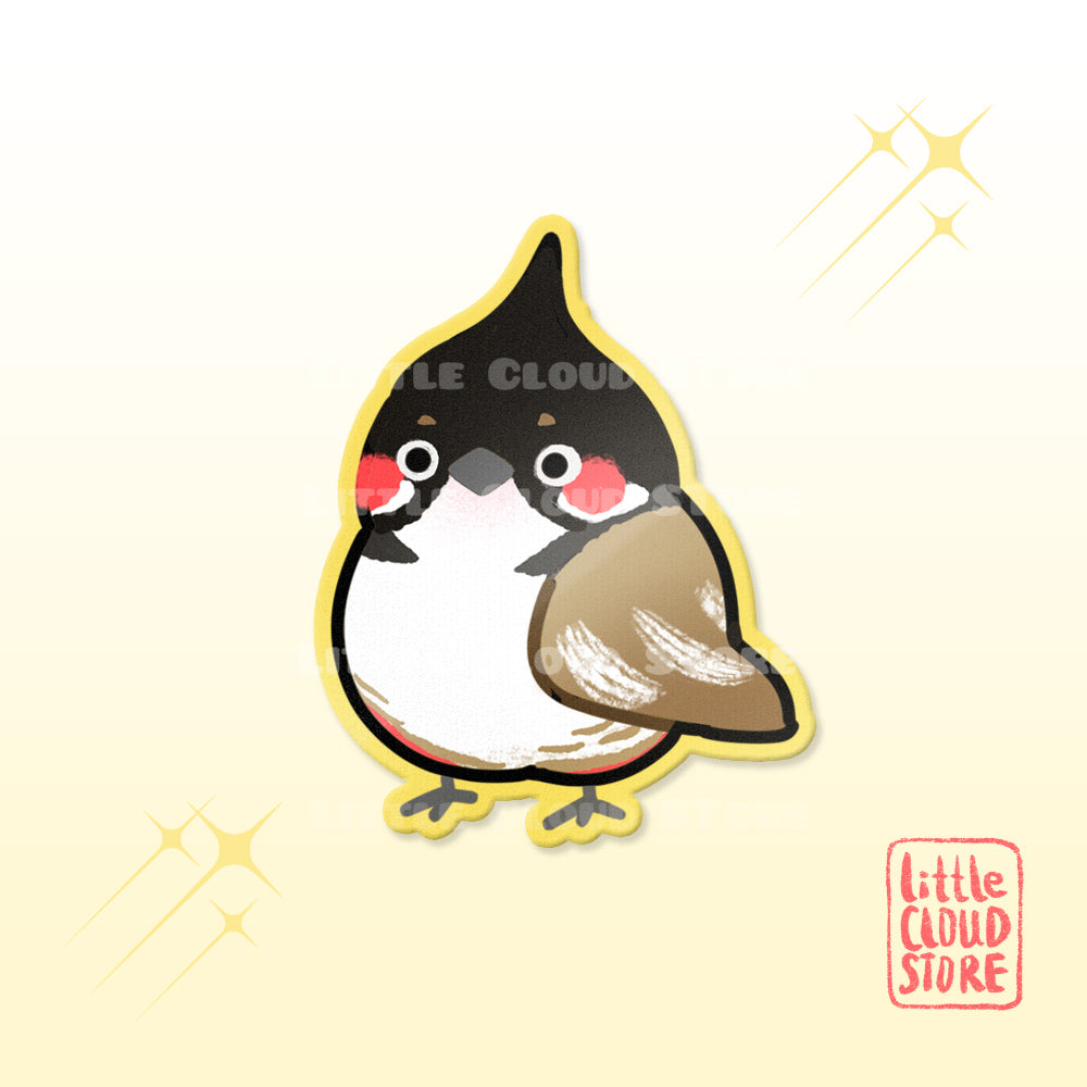 Red whiskered bulbul Vinyl Sticker