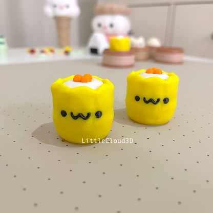 Cute Siu Mai Clicker Keychain
