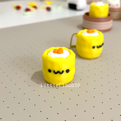 Cute Siu Mai Clicker Keychain